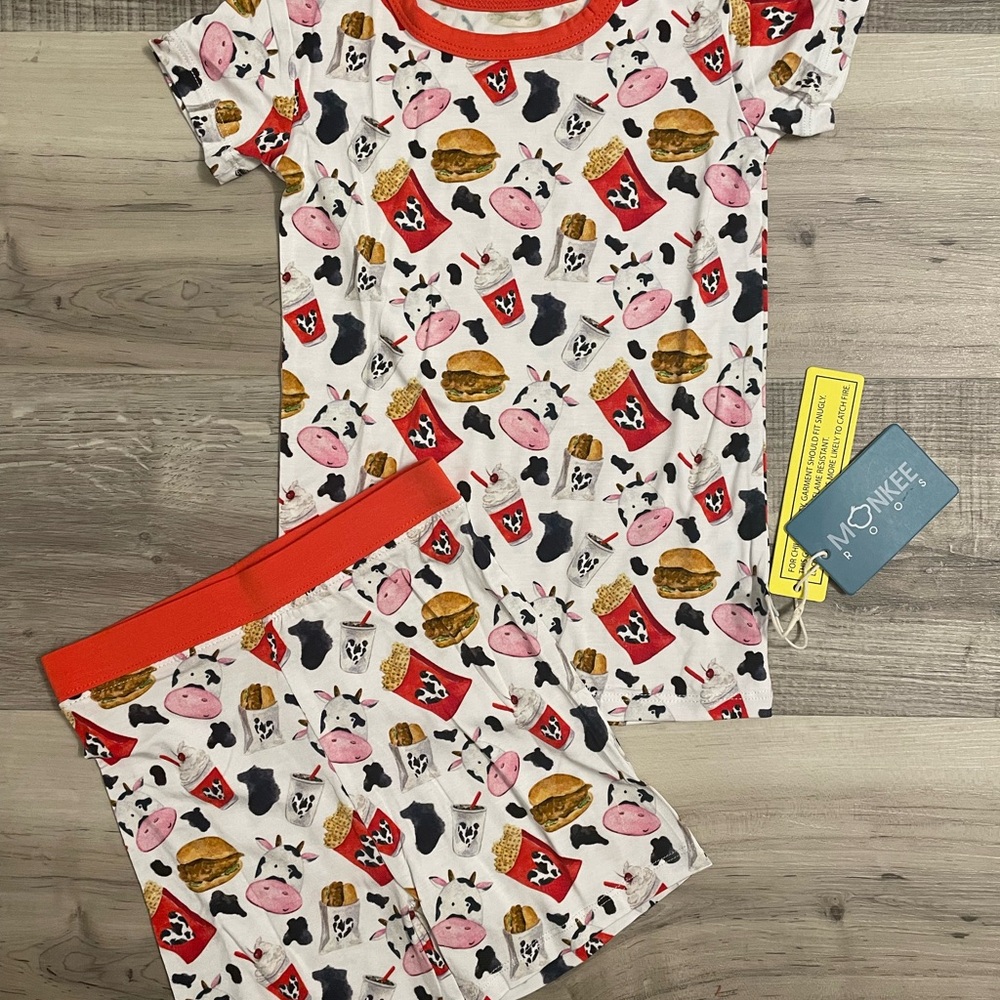 Monkee Roos Chick-fil-A Inspired Bamboo Pajamas 3T NWT